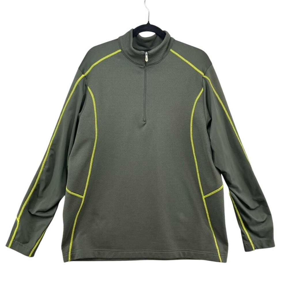 Nike Golf Pullover Mens Large Olive Green 1/4 Zip NikeFIT Therma 231355-383